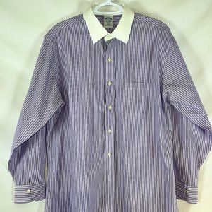 Brooks Brothers Dress Shirt (Purple/Blue/White) Size 17/33